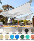 Sun Shade Sail 8 By 16 Feet Light Grey Rectangle With Curved Edges, Commercial Grade 185GSM HDPE Shade Cloth installed outdoors