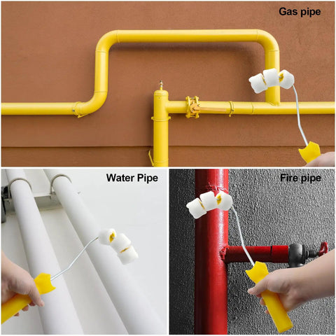 Grippy Pipe Paint Roller Handle Kit For Round Gas And Water Pipes With Butter Smooth Roll and Solid Build painting gas, water, and fire pipes.