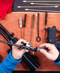 Gun cleaning cotton swabs on bamboo sticks with double-pointed tips for firearms maintenance