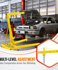 Heavy Duty Foldable Engine Hoist 2 Ton 4400 Pounds Steel Hydraulic Shop Crane With Telescopic Boom in garage setting