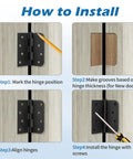 How to install Badass Black Matte Iron Door Hinges Four Inch Square Corner Five Eighth Radius Removable Pin Design.