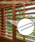 160 Piece Silver Plantation Shutter Repair Kit with Sturdy Louver Pins showing tilt rod on plantation shutters.