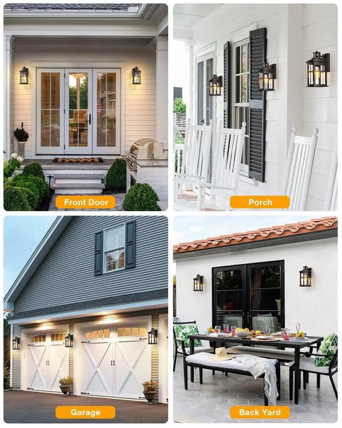 Badass Adjustable Motion Sensor Outdoor Lights Oil Rubbed Bronze Wall Mount Porch Sconce by front door, providing security and ambiance.