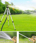 Tripod Lawn Sprinklers Pack Of 2 Heavy Duty 360 Degree Coverage For Yard And Garden Adjustable Height Tripod With Sprinkler Head Nozzle