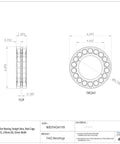 No Compromise Two Row Spherical Roller Bearing With Tight C3 Clearance And Beefed Up Pressed Steel Cage, 95x170mm diagram view.
