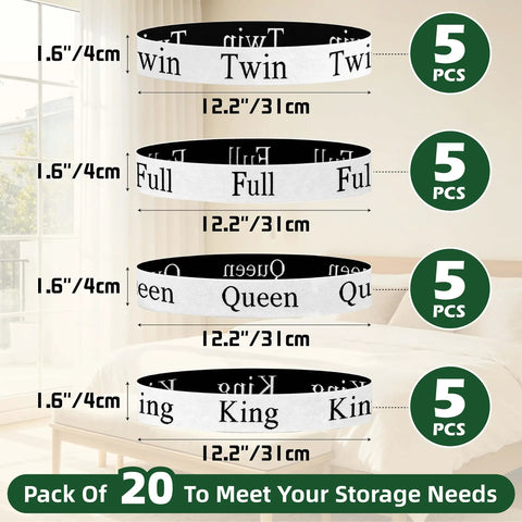 Top Tier Bed Sheet Organizers And Closet Storage Bands Keeps Your Linens Squared Away For Good Includes Labeled Sorters for Twin Full Queen King.
