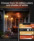 Econic Square Outdoor Smart Wall Light Black With White And Color Ambiance LED Color Changing Light Weatherproof 1 Pack app control