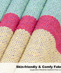 Close-up of colorful fabric used in Double Hammock With Stand For Outdoor Use Upgraded Spreader Bar Heavy Duty Space Saving Steel Stand