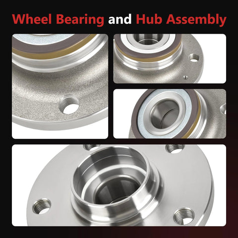 Two Piece Rear Wheel Bearing Hub Assembly Fits Audi Q3 And TT Plus VW Arteon Beetle CC Eos Golf GTI Jetta Passat Tiguan Limited 5 Lug ABS Direct Fit Replacement With ABS Sensor Included For Smooth Rotation And Long Lasting Durability