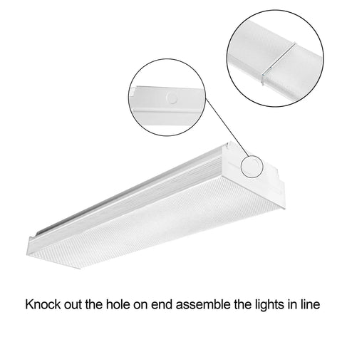 2Ft LED Wraparound Flush Mount Ceiling Light 20W 2400 Lumens 4000K Neutral White Energy Saving Long Life Fixture for garage and kitchen