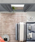 Wire Curtain Hanging System With 16Ft Stainless Steel Room Divider Rod And 24 Alligator Clips For Easy Breezy Draping over a living room.