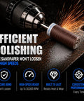 30 Piece Sanding Drum Abrasive Kit For Dremel Rotary Tools With Standard Shank Progressive Grit Set showcased with a drill and drum.