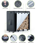 Outdoor Firewood Rack With Cover And Heavy Duty Wood Storage For Firewood Waterproof Logs Holder For Patio Deck And Fireplace Four Foot Indoor Outdoor Wood Stand Stacker System Black showing waterproof features