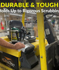 Simple Green heavy-duty cleaning towels, 75-count per pack, 2-pack, shown on forklift console