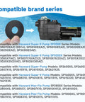 Compatible models for 4-Pack Rubber Water Slinger Rings SPX0125F for Hayward Pool Pumps with motor and seal.