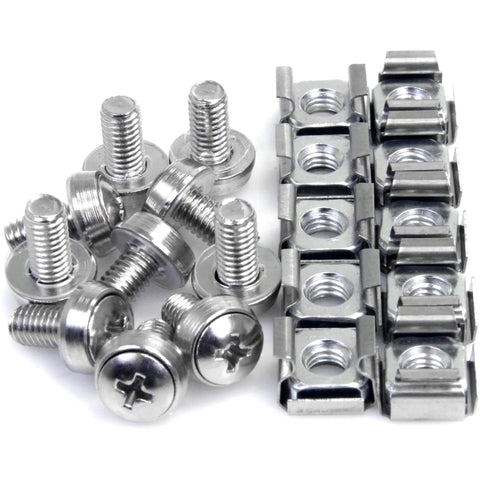 Smooth Operator M6 Cage Nuts And Precision Screws Kit With Fast Lane Install Tool for Server Racks; steel hardware set, 50 pieces.