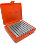 Pro Grade 18 Piece Precision Ground Parallel Gauge Set With Case Nine Pairs Of Hardened Gauges In Six Inch Lengths One Quarter Inch Thick