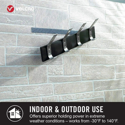 Industrial Strength Hook And Loop Fasteners For Extreme Outdoor Use Beefy Grip That Holds Up To 15 Pounds On Rough Surfaces mounted on wall