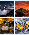 Rugged M12 8 Pin A Code Straight Male To Female Extension Cable IP67 Waterproof Metal Shell Full Shielding Industrial Sensor Wire 164 Foot Kick Ass Noise Free Signal Transfer in use with rail vehicles, ships, industrial ethernet and automation.
