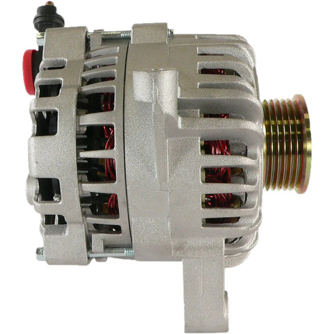 Beefed Up Alternator for Ford Expedition 2003 2004 Lincoln Navigator 5.4L 4.6L side view with metallic finish and internal wiring details.