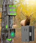 Rechargeable Lithium Cell Pack For Reveal Trail Cameras Ultra X X Pro Pro 30 Generations with power light in natural setting.