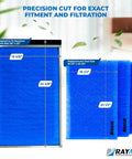 Triple Pack 20x25 Replacement Filter Pads for Dynamic Air Cleaner Frame 20x25x1 shown with dimensions and fitment instructions.