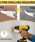 Comparison of self-drilling design in 60Pcs Self Drilling Drywall Anchors And 8 Screws Heavy Duty Wall Anchors Kit