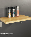Heavy Duty Floating Shelf Brackets 8 Inch By 6 Inch Stainless Steel L Brackets Brushed Nickel Wall Supports installed