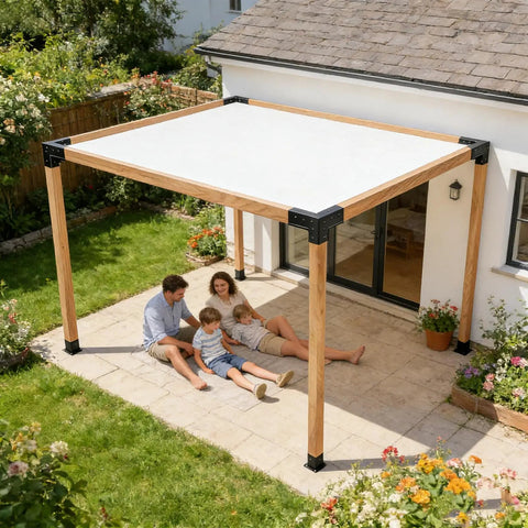 Heavy Duty Pergola Bracket Kit For DIY Gazebo, 3 Way Corner Brackets, Patio And Backyard Outdoor Hardware, Durable Steel Support, Weatherproof Design With Sloped Roof Drainage, Easy Install Gazebo Bracket Set
