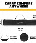 Carrying bag for Portable Hammock Stand Hang Anywhere 106 By 42 Inches With 440 Pound Capacity shown with dimensions and features.