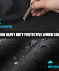 Top Shelf Heavy Duty Winch Cover Weather Tough Shield For 8500 To 12500 Lb Winches waterproof 1200D fabric with scratches protection.