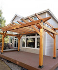 Beefy Heavy Duty 4x4 Post Base Set Of 5 For 3.5x3.5 Lumber Steel Deck Post Bracket With Corrosion Resistant Powder Coat on wooden pergola