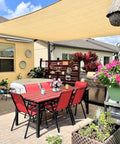 Beige 18x20 Foot Rectangle Sun Shade Sail Canopy For Patio Deck And Backyard Blocks Up To 95 Percent UV Heavy Duty 195GSM HDPE Fabric Not Waterproof installed over patio