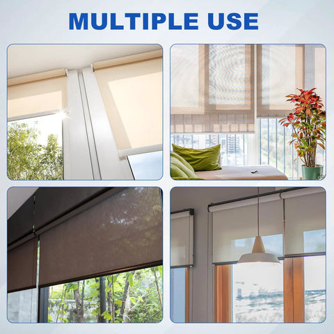 Multiple uses of Heavy Duty Roller Shades End Cap Covers And Pull Ring Replacement Parts For Window Blinds in various settings.