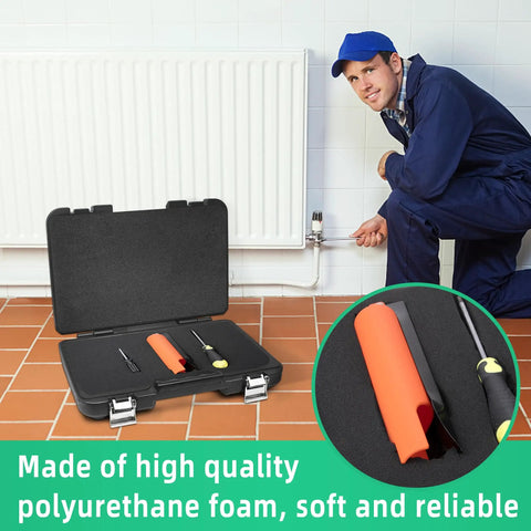 Six Polyurethane Foam Sheets For Toolbox Organization And Top Shelf Gear Protection Grip Tight Cushioning Pads 16 By 12 By 1 Inch Shop Grade Storage Solution in a tool case.