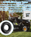 Two Pack 4.10/3.50-4 Inner Tubes With Bent Valve Stem Workhorse Swap For Lawn Mowers, featuring a durable black rubber tube.