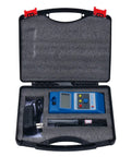 Open case with Handheld Surface Magnetic Field Gaussmeter With Ns Function And Metal Probe, Tesla Meter, charger, and accessories.