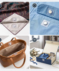 Invisible Sew On Magnetic Snap Fasteners With Hidden Pvc Coated Design in various applications on bags and garments.