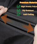 Hands stretching Replacement Canopy Top For Patio Swing material showing rip resistance and high-density polyester features.