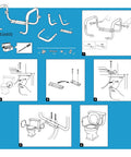 Instructions for Straight Up Sturdy Toilet Safety Frame With Adjustable Width That Keeps Bath Time Breezy Ergonomic Grab Bars For Elderly And Handicap Post Surgery Recovery Supports Up To 300 Lbs Pack Of Two.