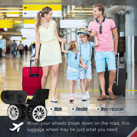 Top Shelf Luggage Wheels Replacement Pair Built Tough With Metal Bearings To Give Your Suitcase A Smooth Ride Across Any Terrain.