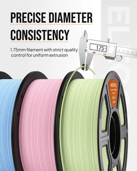 Premium Matte PLA 3D Printer Filament 1.75mm White Four Kilogram Spool with precise diameter consistency and multiple colors.