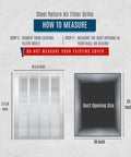 How to measure 16x25 duct opening for Fits 16x25 Duct Opening Return Air Grille With Filter Included And Removable Door Steel White Vent Cover 18 5/8 Inches Wide By 27 5/8 Inches High For Wall Or Ceiling.