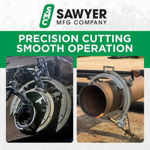 Heavy Lifter Open Frame Pipe Beveling Saddle Machine For Tight Steel Cutting Across Wide Pipe Specs With Fast Swap Spacer Plates Ready For Daily Shop Grind; precision cutting tools shown in use.