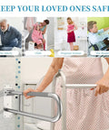 Rock Solid Toilet Grab Bar With Paper Holder Flip Up Bathroom Safety Rail Hella Secure stainless steel handle used by elderly