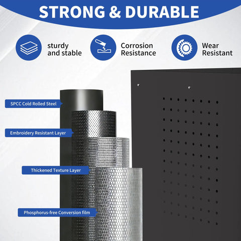 Image showcasing materials of Epic 30 Inch Tool Storage Cabinet with Lockable Rolling Casters and Full Extension Slides, highlighting durability.