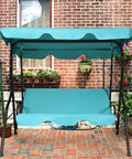 Three Seater Canopy Swing Chair With Cozy Cushioned Seat And Adjustable Removable Canopy For Outdoor Patio Garden