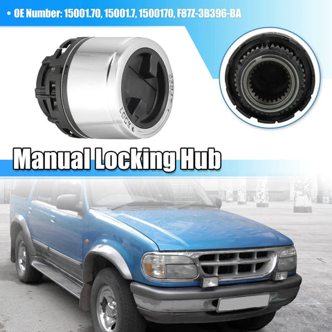 Front Manual Wheel Locking Hub Assembly For Ford Explorer 1995 To 2001 Ranger 1998 To 2003 And Mazda B Series Pickup 2001 To 2008 OE Number F87Z 3B396 BA 15001.7 Locking Drive Hub with vehicle