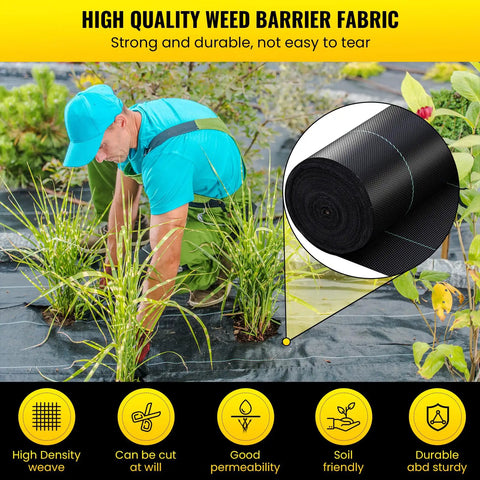 Heavy Duty Driveway And Landscape Fabric 6x300 Ft Weed Barrier For Erosion Control And French Drain Projects shown in garden