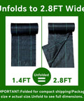 Heavy Duty Weed Barrier Landscape Fabric 2.8 Ft By 50 Ft Ground Cover for Weed Control shown folded and unfolded.